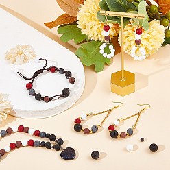 White Natural Lava Rock Beads Strands, Dyed, Round, White, 8~8.5mm, Hole: 1.8mm, about 47pcs/strand, 14.96 inch(38cm)