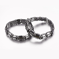 Черный День Валентина подарки для мужа эластичным магнитного синтетического гематит браслет, чёрные, внутренний диаметр: 2-1/8 дюйм (5.3 см)