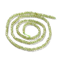 Peridot Natural Peridot Beads Strands, Faceted, Cube, 2x2x2mm, Hole: 0.6mm, about 175pcs/strand, 15.75''(40cm)