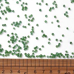 Зеленый Бисер из стекла , прозрачный, круглые, зелёные, 12/0, 2 мм, Отверстие: 1 мм, о 30000 бисер / фунт