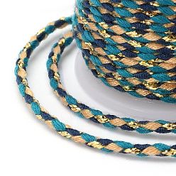 Кадет Синий 4-слойный поликоттоновый шнур, веревка ручной работы макраме, для гобелена вешалка для растений, вязание ниток своими руками, кадетский синий, 1.5 мм, около 4.3 ярдов (4 м) / рулон