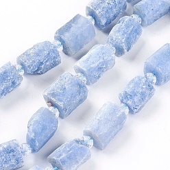 Calcite Perles de calcite bleues naturelles, rectangle, 14~17x10.5~12.5x10~12mm, Trou: 1mm, Environ 20 pcs/chapelet, 15.7 pouce (40 cm)