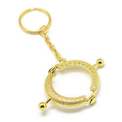 Golden Iron Purse Frame Handle for Bag Sewing Craft Tailor Sewer, with Key Ring, Golden, 100mm