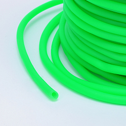 Lime Hollow Pipe PVC Tubular Synthetic Rubber Cord, Wrapped Around White Plastic Spool, Lime, 4mm, Hole: 2mm, about 16.4 yards(15m)/roll
