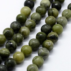 Other Jade Natural Xinyi Jade/Chinese Southern Jade Beads Strands, Round, 6mm, Hole: 0.8mm, about 63pcs/strand,  14.76 inch(37.5cm)