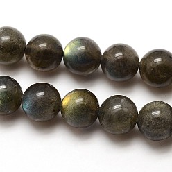 Labradorite Natural Gemstone Labradorite Round Beads Strands, 12mm, Hole: 1mm, about 32pcs/strand, 15.5 inch