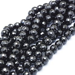 Spinelle Naturelles perles de spinelles noires brins, à facettes (128 facettes), ronde, 8mm, Trou: 1mm, Environ 53 pcs/chapelet, 16.14 pouce (41 cm)