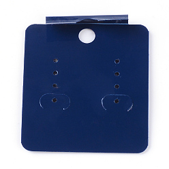 Полуночно-синий Пластиковая карта дисплей, с велюром, Используется для серьги и серьги подвеска, темно-синий, 50x45x1 мм