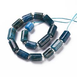 Apatite Natural Apatite Beads Strands, Faceted, Column, 8~11x6~8x5~7mm, Hole: 1mm, about 15~17pcs/strand, 7.28~7.48 inch