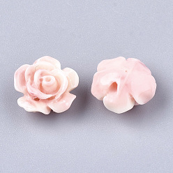 Light Coral Synthetic Coral Beads, Dyed, Flower, Light Coral, 10x10x6mm, Hole: 1mm