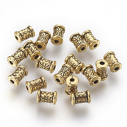 Antique Golden Tibetan Style Alloy Beads, Antique Golden Color, Lead Free & Nickel Free & Cadmium Free, 7x5mm, Hole: 2mm