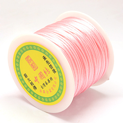Pink Нейлоновая нить, гремучий атласный шнур, розовые, 1.5 мм, около 100 ярдов / рулон (300 футов / рулон)