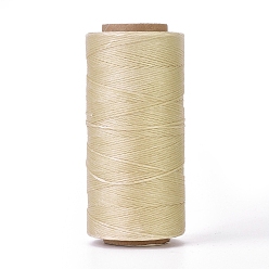 Cornsilk Waxed Polyester Cord, Micro Macrame Cord, Waxed Sewing Thread, Flat, Cornsilk, 0.8mm, about 284.33 yards(260m)/roll