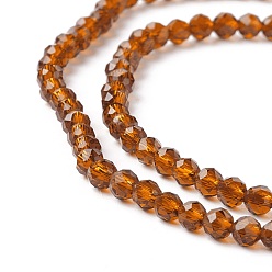 Pérou Chapelets de perles en verre transparentes  , facette, ronde, Pérou, 3mm, Trou: 0.8mm, Environ 127~139 pcs/chapelet, 14.09~14.53 pouce (35.8~36.9 cm)
