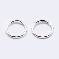 Серебро 925 кольца с открытыми скачками стерлингового серебра, круглые кольца, серебряные, 18 датчик, 9x1 мм, внутренний диаметр: 7 мм, Около 48 шт / 10 г