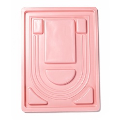 Pink Plastic Bead Design Boards for Necklace Design, Flocking, Rectangle, 9.45x12.99x0.39 inch, Pink
