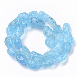 Quartz Crystal Natural Quartz Crystal Beads Strands, Tumbled Stone, Dyed, Nuggets, 10~20x10~17x6~10mm, Hole: 0.8mm, about 28~29pcs/strand, 16.34 inch(41.5 cm)
