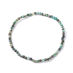 Turquoise Africaine 3 Bracelet extensible en perles de turquoise africaine naturelle (jaspe) mm pour fille femme, diamètre intérieur: 2-1/4 pouce (5.65 cm), perles: 3 mm