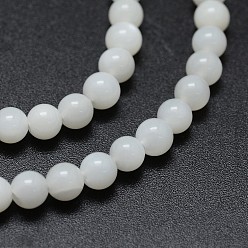 White Moonstone Natural White Moonstone Beads Strands, Round, 4mm, Hole: 0.8mm, about 100pcs/strand, 15.75 inch(40cm)