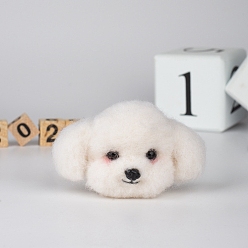 Белый Стартовый набор для валяния иглой в форме мультяшной собаки, с иглами и поролоном, набор для валяния иглой для начинающих художников, белые, 35 мм