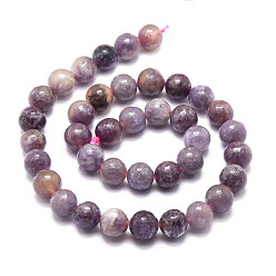 Tourmaline Brins de perles de tourmaline de fleurs de cerisier naturelles, ronde, 10~10.5mm, Trou: 1mm, Environ 37 pcs/chapelet, 14.96'' (38 cm)