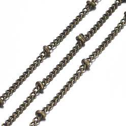 Antique Bronze Brass Curb Chains, Satellite Chains, Soldered, with Spool, Cadmium Free & Nickel Free & Lead Free, Antique Bronze, 2x1.5x0.3mm, about 301.83 Feet(92m)/roll