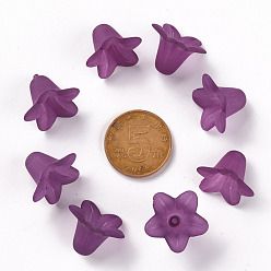 Indigo Perles acryliques transparentes, givré, fleur, indigo, 17.5x12mm, trou: 1.5 mm, environ 770 pcs / 500 g