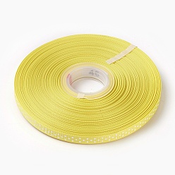 Yellow Polka Dot Ribbon Grosgrain Ribbon, Yellow, three points on an oblique line, about 3/8 inch(10mm) wide, 50yards/roll(45.72m/roll)