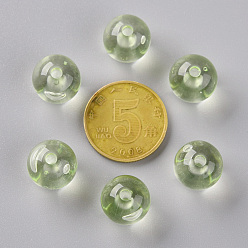 Light Yellow Transparent Acrylic Beads, Round, Light Yellow, 12x11mm, Hole: 2.5mm, about 566pcs/500g