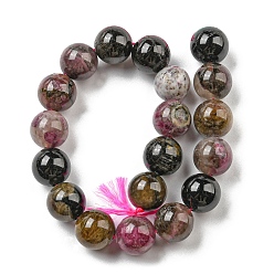 Tourmaline Natural Tourmaline Beads strands, Round, 6mm, Hole: 1mm, 31pcs/strand, 7.5 inch