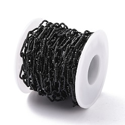 Electrophoresis Black 304 цепи из нержавеющей стали, граненые, с катушкой, несварные, электрофорез черный, 17x7x1.5 мм, около 16.40 футов (5 м) / рулон