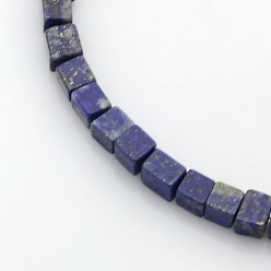 Lapis Lazuli Perles cube lapis lazuli naturel de brins, 4x4x4mm, Trou: 1mm, Environ 85~100 pcs/chapelet, 15.3 pouces ~ 15.8 pouces