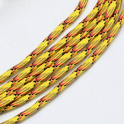 Gold 7 Inner Cores Polyester & Spandex Cord Ropes, for Rope Bracelets Making, Gold, 4mm, about 109.36 yards(100m)/bundle, 420~500g/bundle