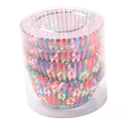 Flower Cupcake Wrappers, DIY Baking Tool, Flower Pattern, 67.5x29.5mm, about 95~100pcs/box