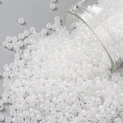 (161F) Transparent AB Frost Crystal TOHO Round Seed Beads, Japanese Seed Beads, (161F) Transparent AB Frost Crystal, 11/0, 2.2mm, Hole: 0.8mm, about 1110pcs/bottle, 10g/bottle