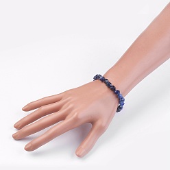 Sodalite Natural Sodalite Stretch Bracelets, Faceted Polygon, 2-1/8 inch(5.5cm)