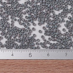 (DB0882) Матовый Непрозрачный Серый AB Бусины miyuki delica, цилиндр, японский бисер, 11/0, (дБ 0882) матовый серый непрозрачный ab, 1.3x1.6 мм, отверстия: 0.8 мм, около 10000 шт / мешок, 50 г / мешок