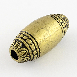 Antique Bronze Plated Antique Acrylic Beads, Large Hole Beads, Oval, Antique Bronze Plated, 38x18mm, Hole: 5.5mm, about 78pcs/500g