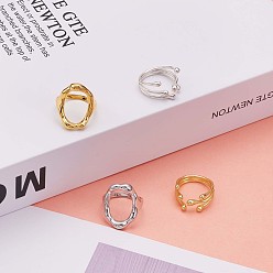 Золотой 925 овальное регулируемое кольцо из стерлингового серебра, полое массивное кольцо для женщин, золотые, размер США 4 1/4 (15 мм)