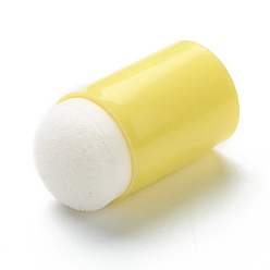 Yellow Plastic Finger Sponges, Craft Sponge Daubers, for Painting, Ink, Card Making, Column, Yellow, 32x18mm