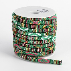 Green Ethnic Cord Polyester Cords, Green, 7x5mm, 10yards/roll