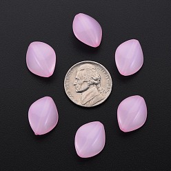 Pearl Pink Imitation Jelly Acrylic Beads, Rhombus, Pearl Pink, 17x14.5x9.5mm, Hole: 1.6mm, about 500pcs/500g