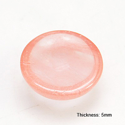 Стеклянный Камень Арбуза Вишневого кварцевого стекла кабошонов, полукруглые / купольные, 12x5 мм