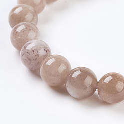 Sunstone Natural Sunstone Beads Strands, Round, 8mm, Hole: 1mm, about 24pcs/strand, 7.8 inch
