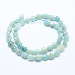 Amazonite Natural Amazonite Beads Strands, Tumbled Stone, Nuggets, 6~8mm, Hole: 0.8mm, about 45~47pcs/strand, 15.7 inch(40cm)