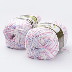 Colorful Soft Baby Yarns, with Bamboo Fibre and Silk, Colorful, 1mm, about 50g/roll, 6rolls/box