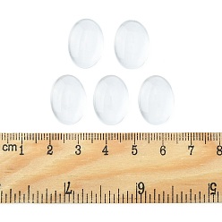 Clear Transparent Oval Glass Cabochons, Clear, 18x13x4~5mm