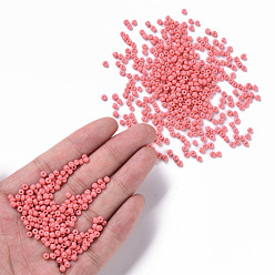 Light Coral Baking Paint Glass Seed Beads, Light Coral, 8/0, 3mm, Hole: 1mm, about 1111pcs/50g, 50g/bag, 18bags/2pounds