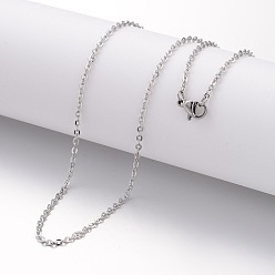 Stainless Steel Color 304 Stainless Steel Necklace, Cable Chains, with Lobster Clasps, Stainless Steel Color, 15.75 inch(400mm), 2mm