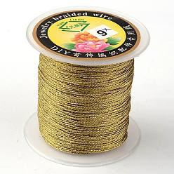 Olive Round Metallic Thread, Embroidery Thread, 9-Ply, Olive, 0.8mm, about 65.61 yards(60m)/roll
